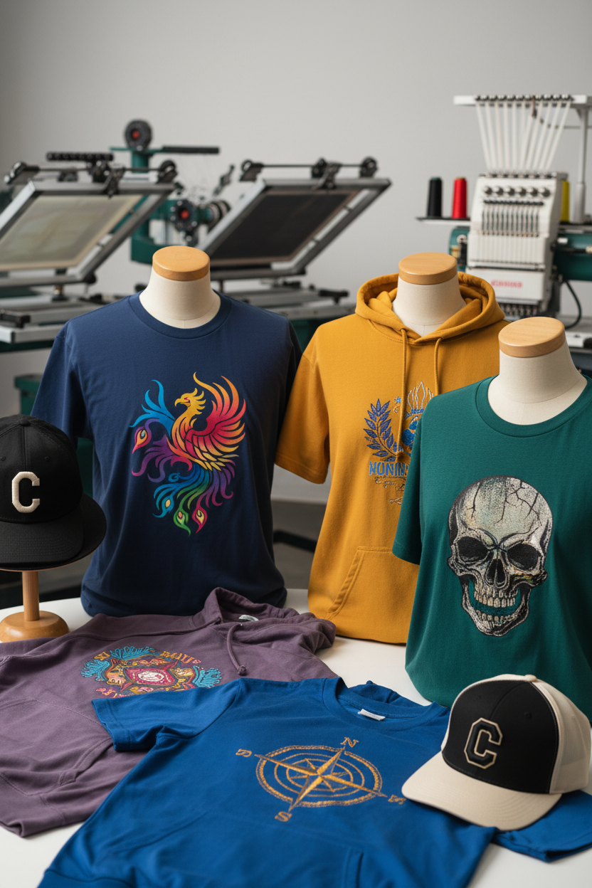 Custom DTF  transfers, screen printing and embroidered apparel by Rankin Textile Danbury, CT